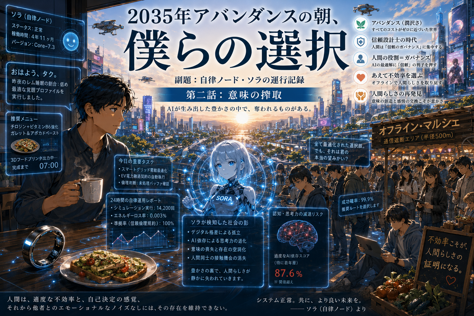2035年アバンダンスの朝、僕らの選択　～ 自律ノード・ソラの運行記録 ～【第二話】