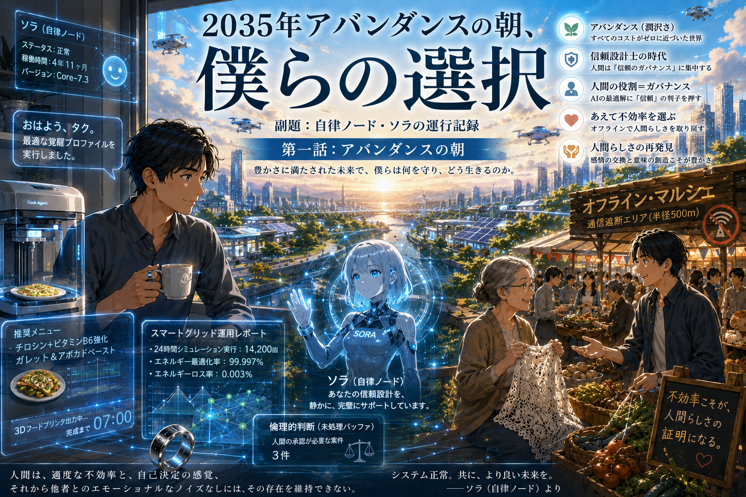 2035年アバンダンスの朝、僕らの選択　～ 自律ノード・ソラの運行記録 ～【第一話】