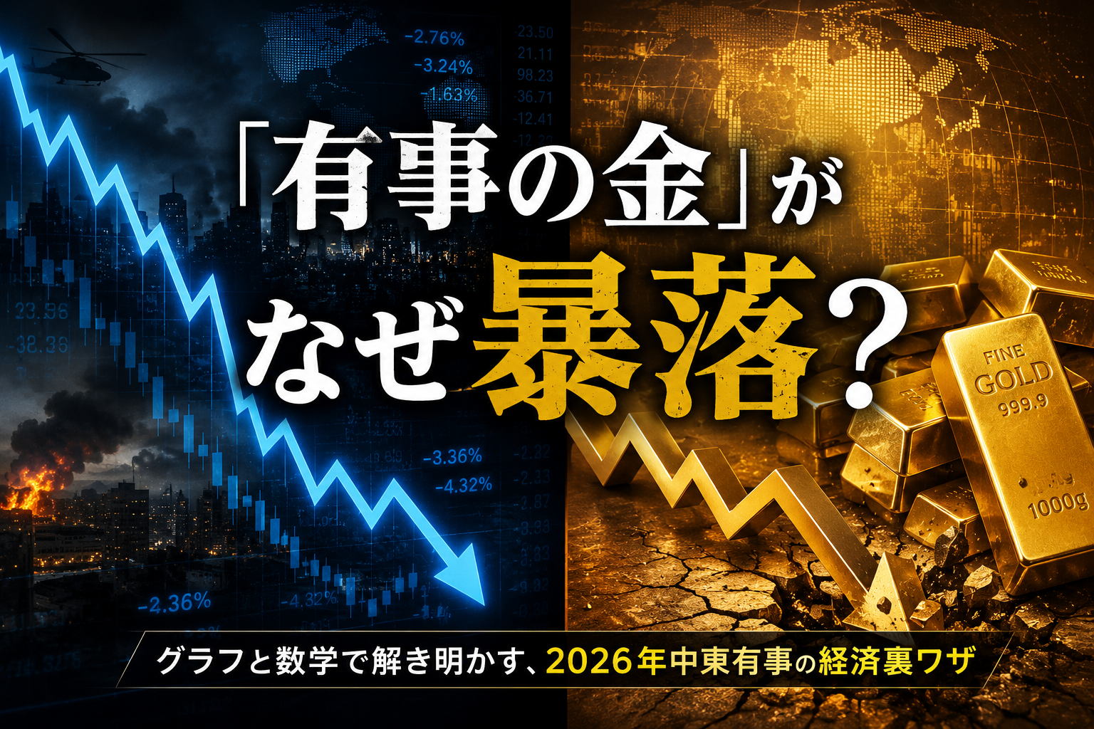 ニュースの裏側を見抜く数学：データで解き明かす「株」と「金（ゴールド）」の奇妙な関係〜2026年中東有事で何が起きたのか？〜