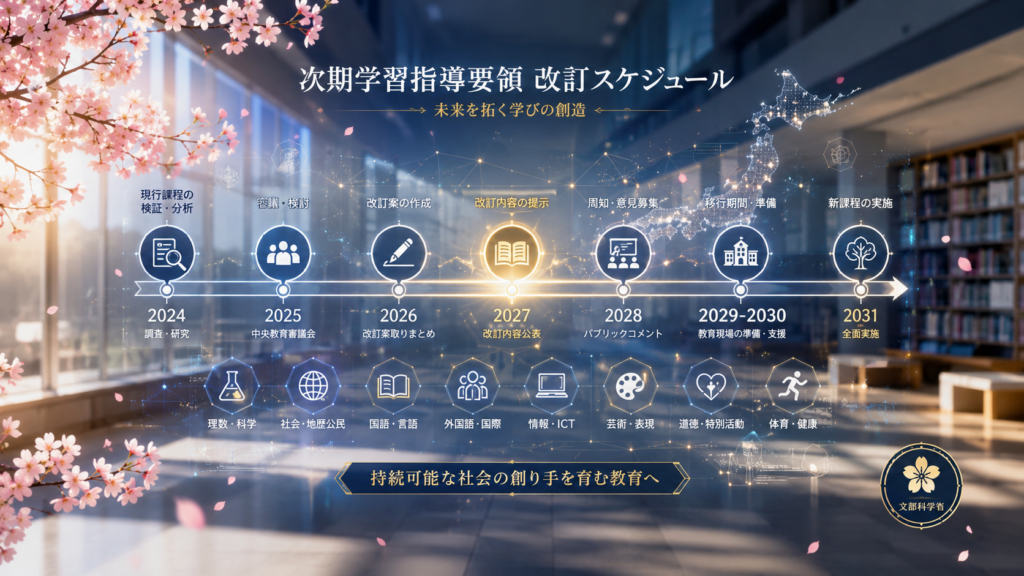【完全ガイド】次期学習指導要領の改訂スケジュール：2030年度の全面実施までを網羅