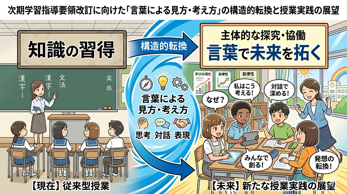 次期学習指導要領改訂に向けた「言葉による見方・考え方」の構造的転換と授業実践の展望