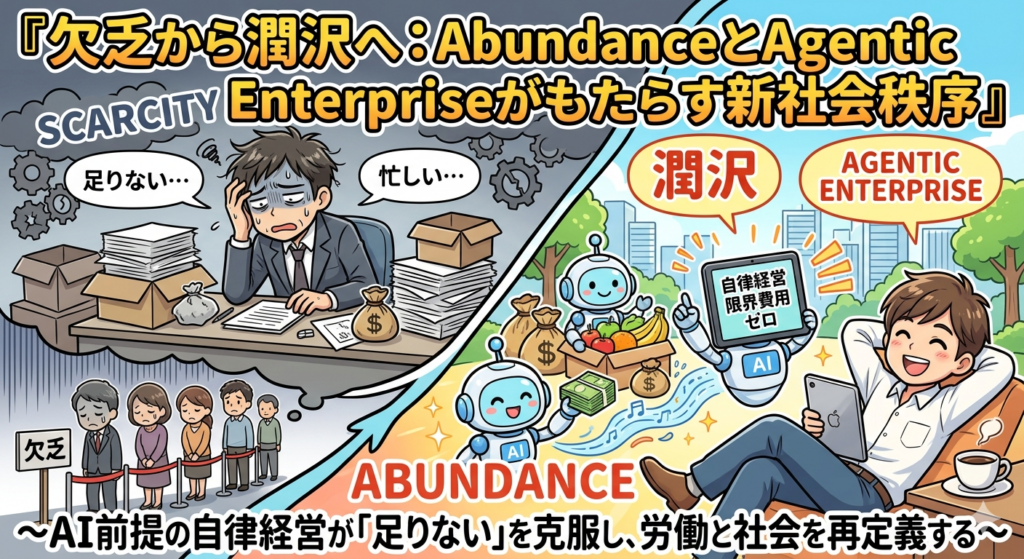 欠乏から潤沢へ：AbundanceとAgentic Enterpriseがもたらす新社会秩序
