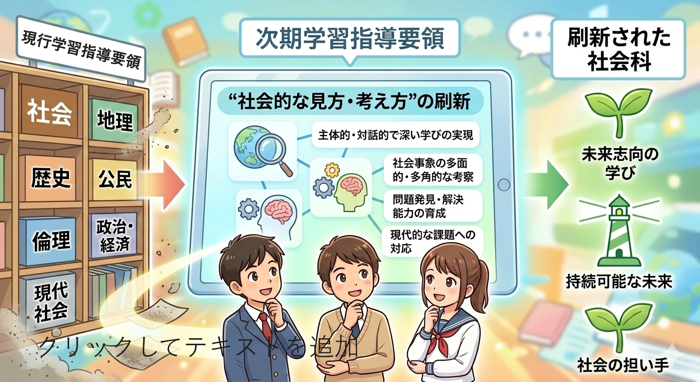 次期学習指導要領がもたらす「社会的な見方・考え方」の刷新