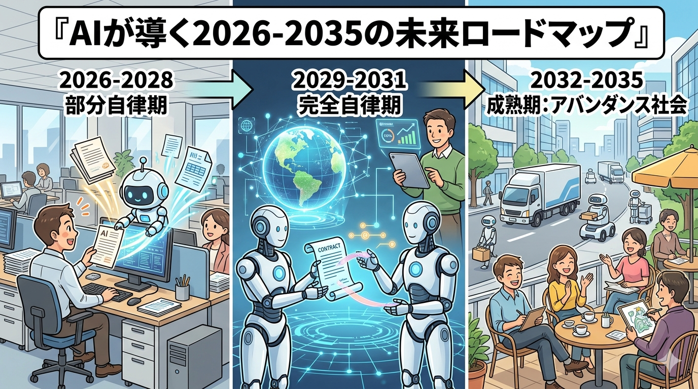 2026-2035ロードマップ：完全自律型経営とアバンダンス社会への10年予測