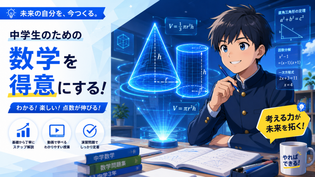 【中1数学】空間図形のねじれの位置・表面積・体積の簡単な教え方